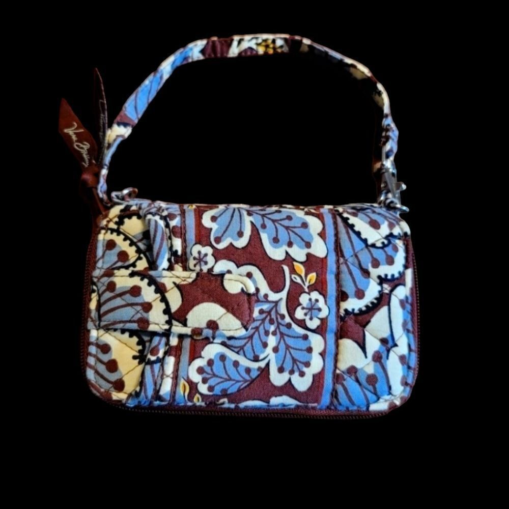 Vera Bradley Slate Blooms Wristlet Wallet Phone Holder Floral Retired